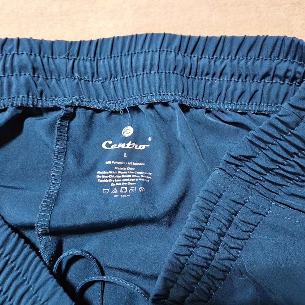 Womens Scrub Set Large Teal Blue V-Neck Top Straight Leg Pants - Picture 3 of 3